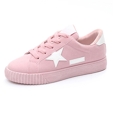 Women's Sneakers - Gray an Pink / Pink Star On Side / Gray Laces  Women's Sneakers - Gray an Pink / Pink Star On Side / Gray Laces
