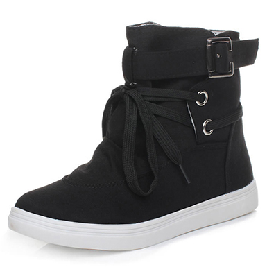 Women's Sneaker Booties with Ankle Buckles  Women's Sneaker Booties with Ankle Buckles